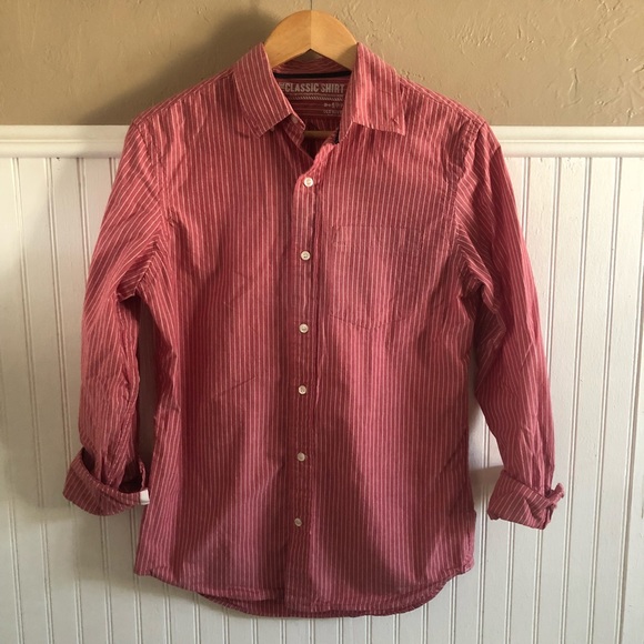 Old Navy Shirts Soft Red White Striped Dress Shirt Poshmark